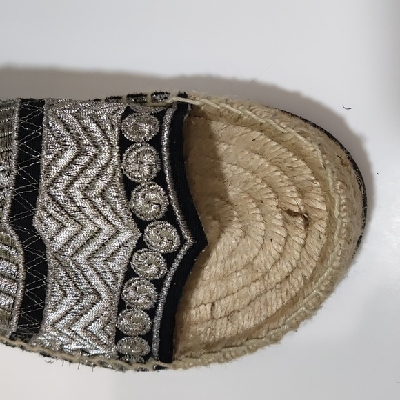 MIISTA LONDON silver black espadrilles 36 NEW - Picture 3 of 8